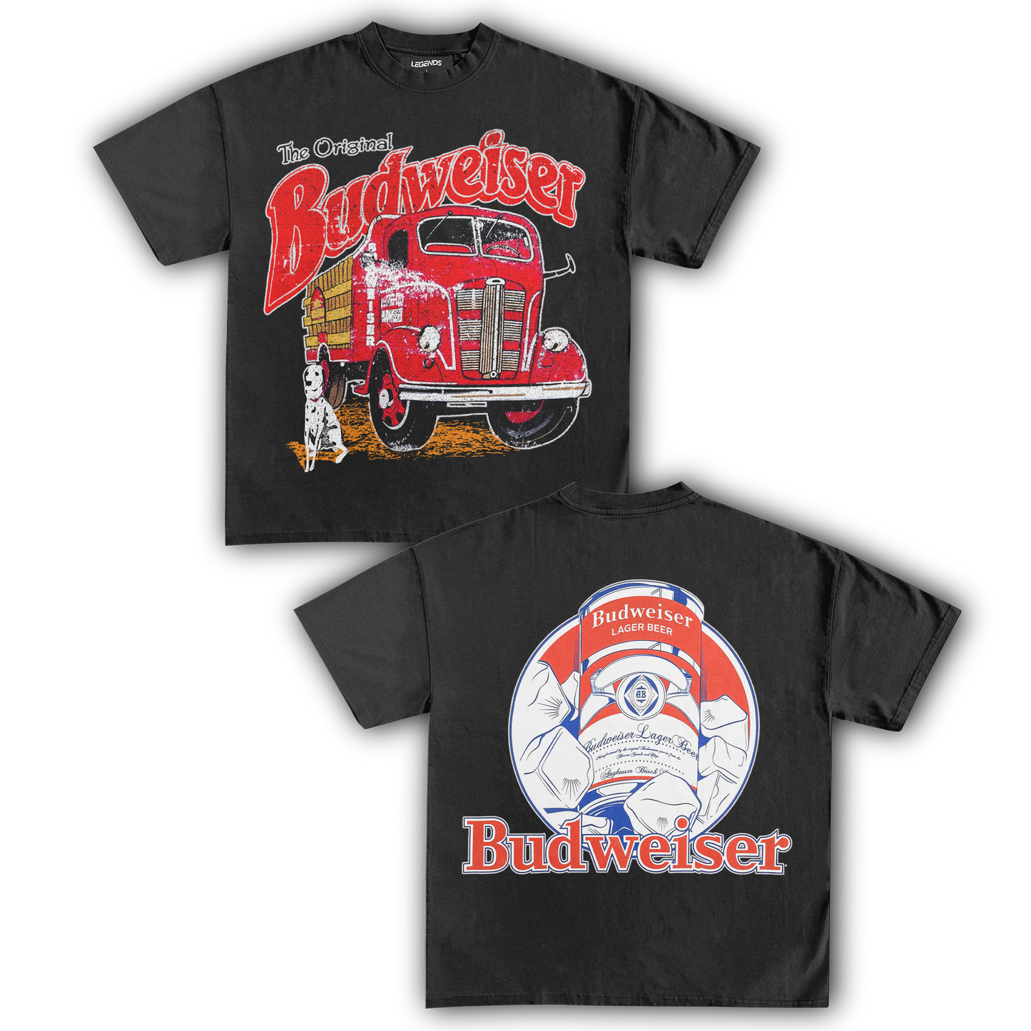 BUDWEISER FIRE TRUCK VINTAGE TEE (Double Sided)