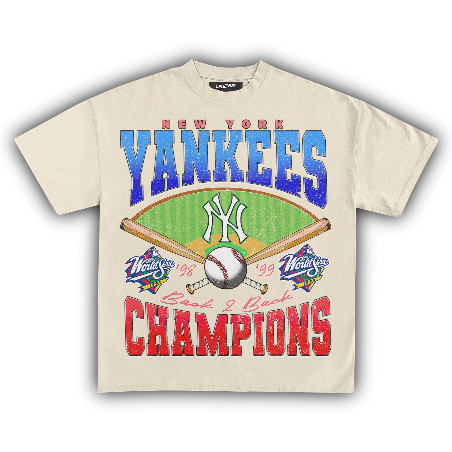 YANKEES BACK 2 BACK CHAMPIONS TEE