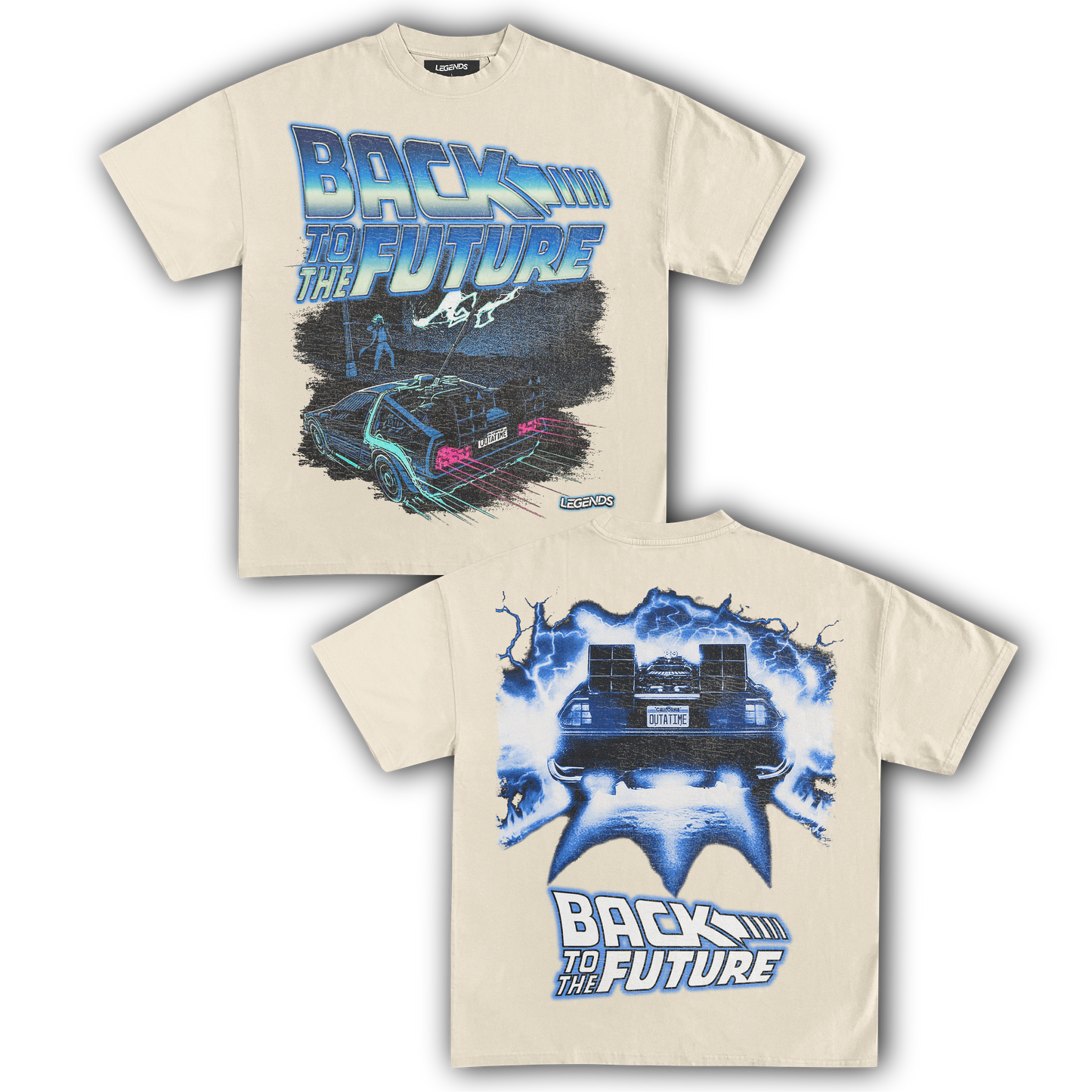 BACK TO THE FUTURE OUTATIME RETRO TEE (Double Sided)