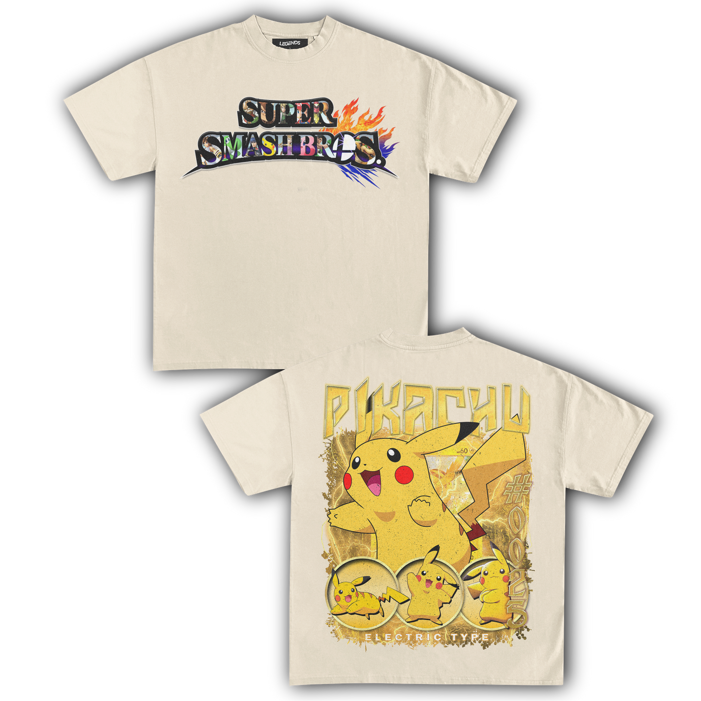 SUPER SMASH BROS PIKACHU TEE (Double)