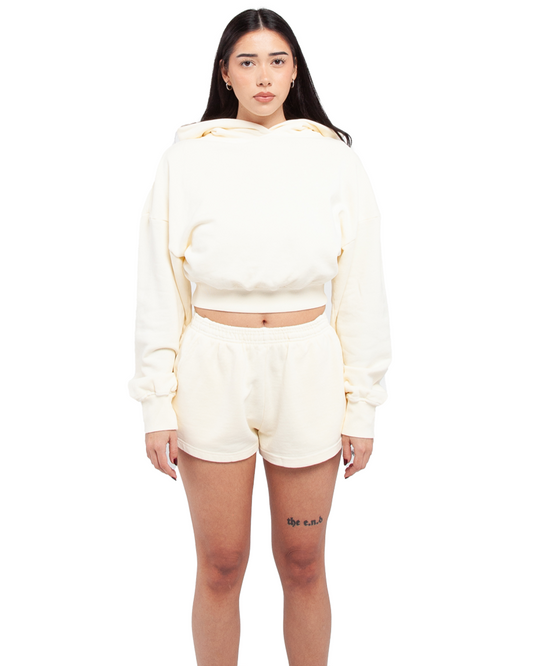 CROP TOP HOODIE (Cream)