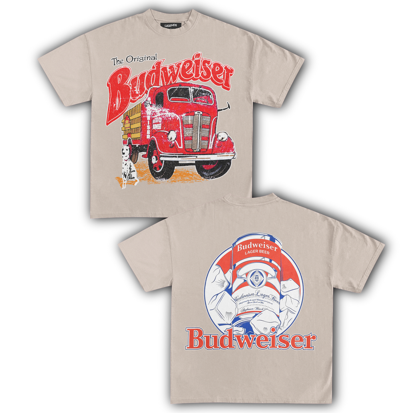 BUDWEISER FIRE TRUCK VINTAGE TEE (Double Sided)