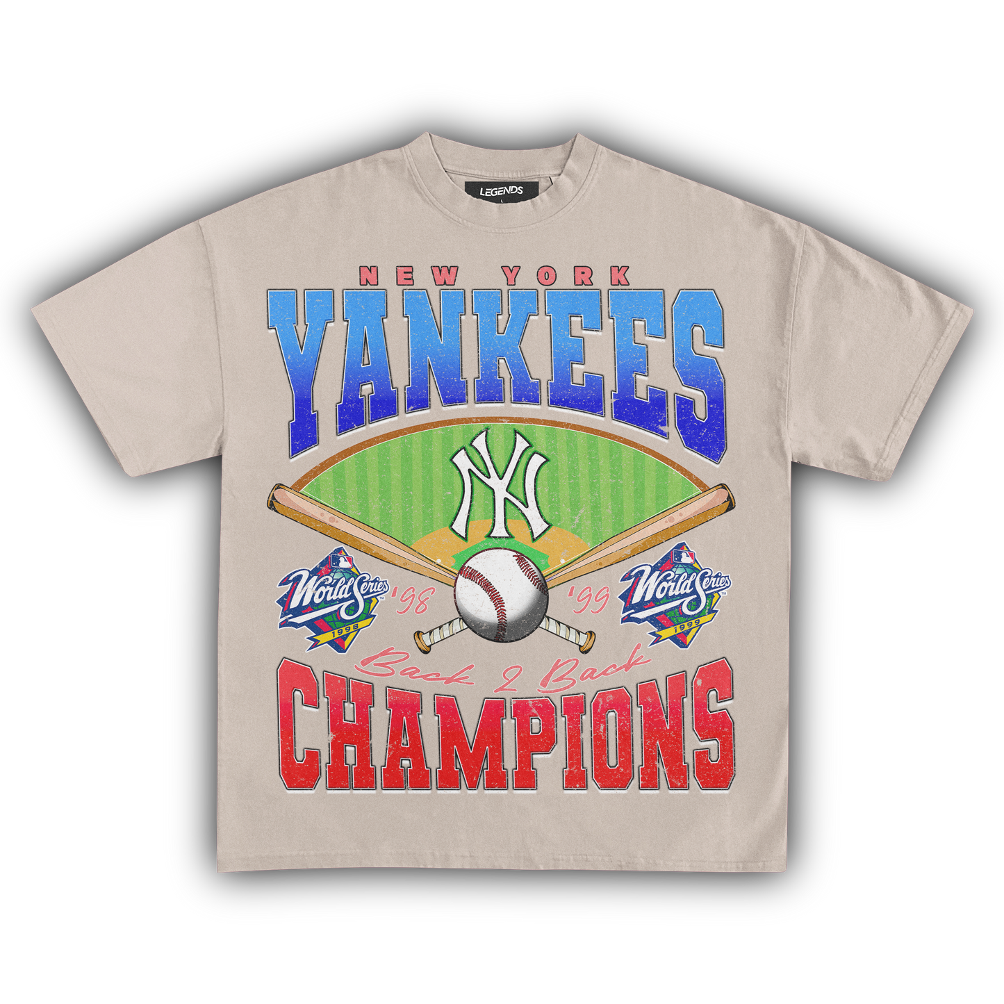YANKEES BACK 2 BACK CHAMPIONS TEE