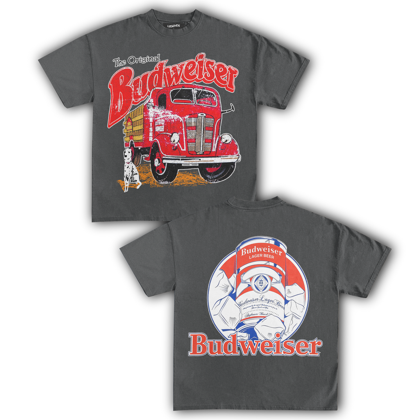 BUDWEISER FIRE TRUCK VINTAGE TEE (Double Sided)