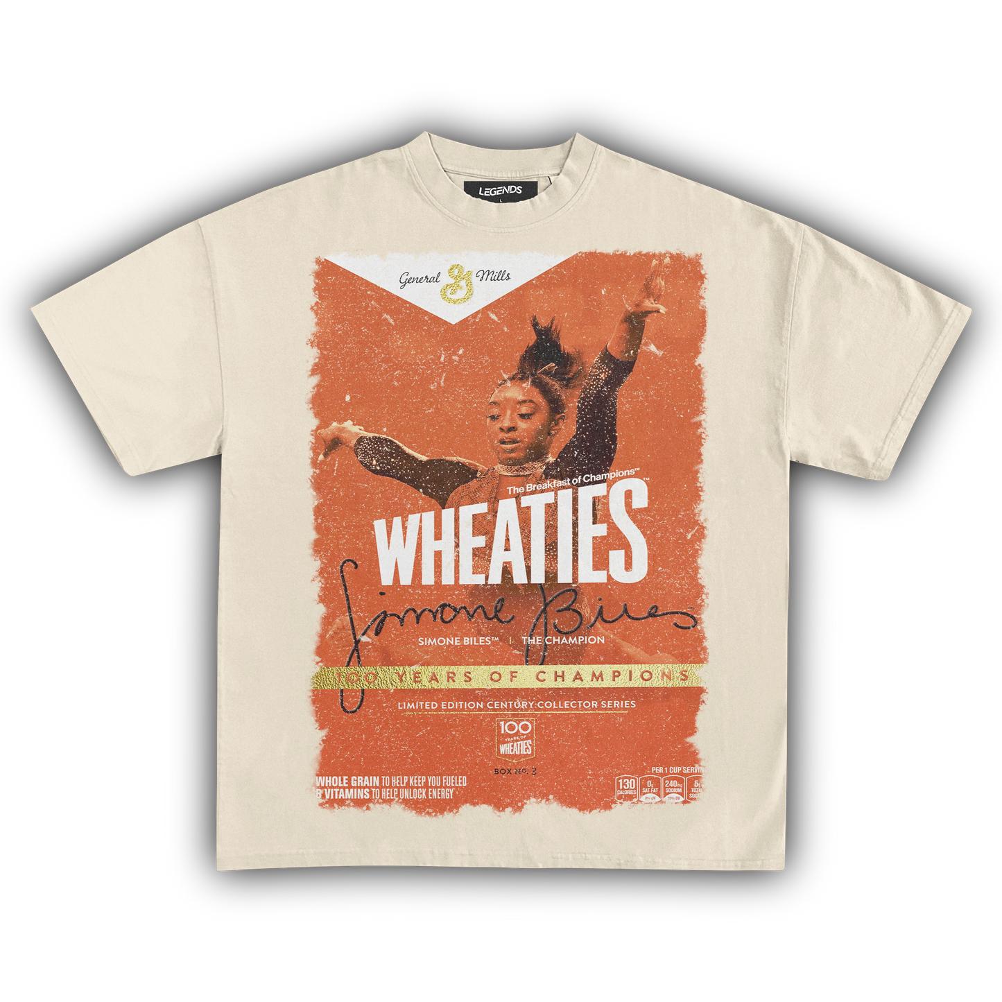 WHEATIES SIMONE BILES GOLD BOX VINTAGE TEE