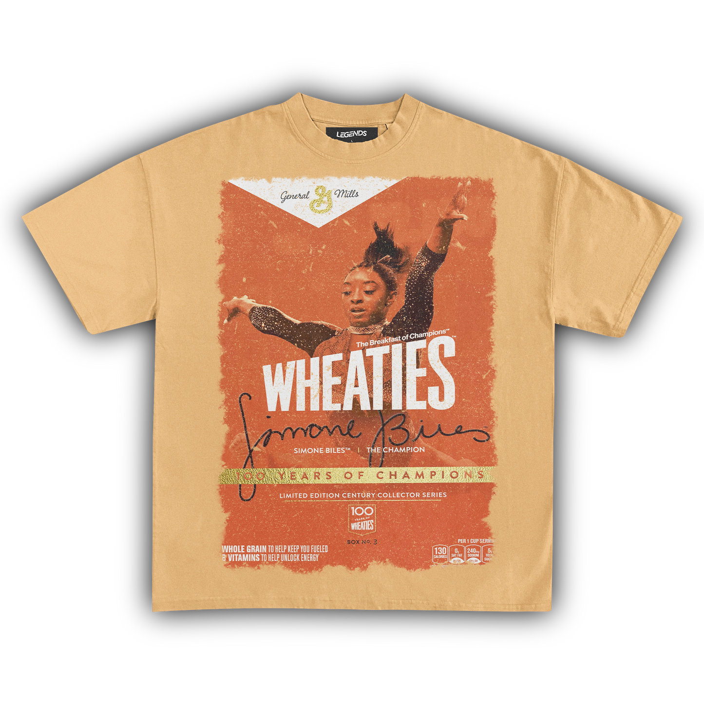 WHEATIES SIMONE BILES GOLD BOX VINTAGE TEE