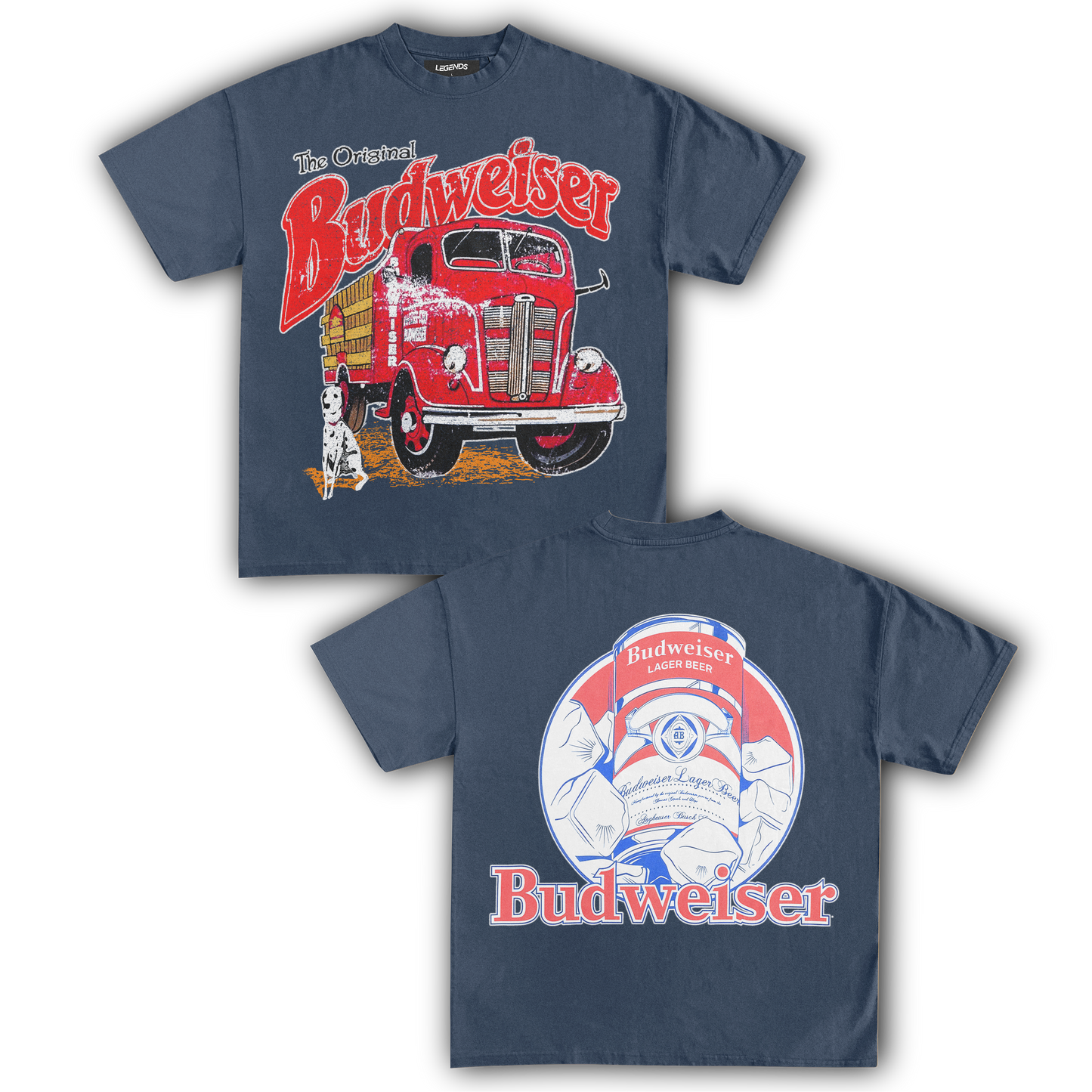 BUDWEISER FIRE TRUCK VINTAGE TEE (Double Sided)