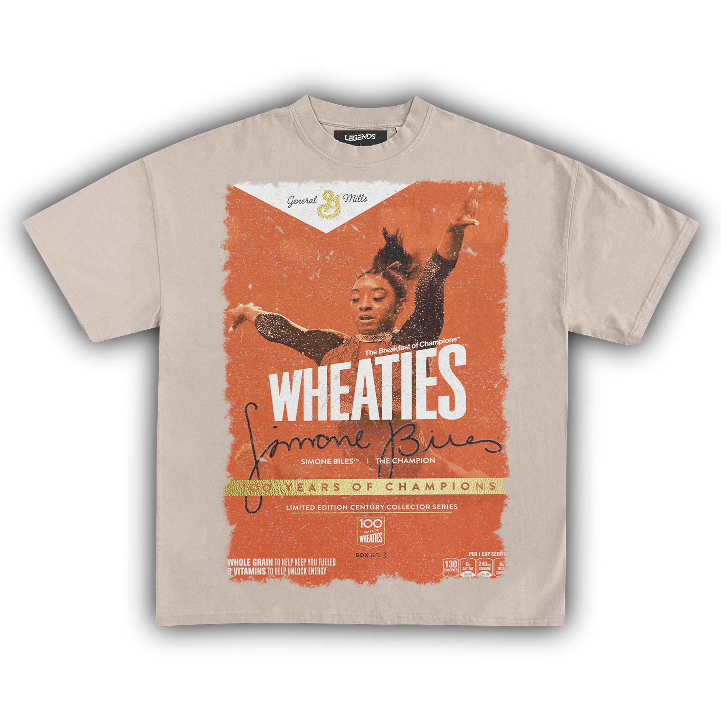 WHEATIES SIMONE BILES GOLD BOX VINTAGE TEE